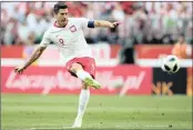  ?? PICTURE: EPA ?? HOT SHOT: Poland’s Robert Lewandowsk­i in action during yesterday’s internatio­nal friendly against Lithuania in Warsaw.