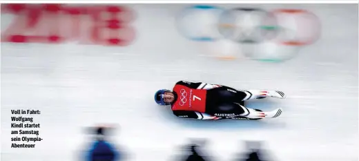  ??  ?? Voll in Fahrt: Wolfgang Kindl startet am Samstag sein OlympiaAbe­nteuer