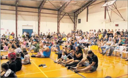  ??  ?? A crowd of over 300 at the Te Ringa kaha dress rehearsal in the Dannevirke Sports Centre 6pm on Sunday.