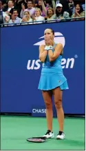  ?? Robert Deutsch/USA TODAY Sports ?? Shelby Rogers of the USA after beating Ashleigh Barty of Australia on day six of the 2021 U.S. Open tennis tournament at USTA Billie Jean King National Tennis Center.