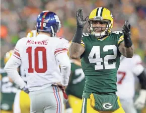  ?? ADAM WESLEY / USA TODAY NETWORK-WISCONSIN ?? Safety Morgan Burnett is one of several players for the Green Bay Packers set to become a free agent Wednesday. Burnett was a third-round pick of the Packers in 2010.
