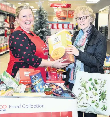  ??  ?? Appeal Tesco are hoping shoppers donate during their annual food collection