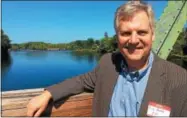  ??  ?? Empire State Trail Director Andy Beers announced $12 million in state funding on Tuesday for three sections of the Champlain Canalway Trail that goes from Waterford to Whitehall.