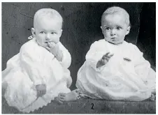  ??  ?? Twin babies Maureen, left, and Margaret in 1921