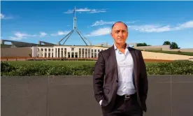  ?? Photograph: Megan Lewis ?? ‘If you were to believe the experts, Aboriginal people could not turn type 2 diabetes around. They were wrong!’ Ray Kelly in front of Parliament House.