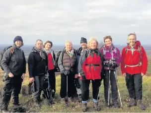  ??  ?? The East Cheshire Ramblers pause at Cheshire Close