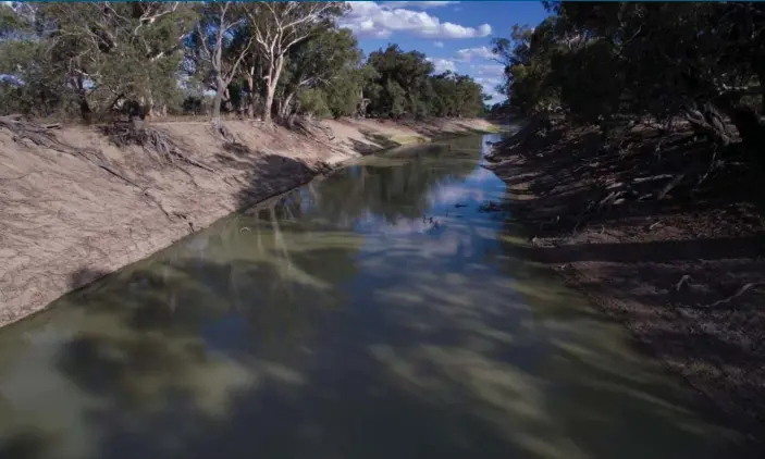  ??  ?? The Darling river. The Murray Darling Basin Authority and the commonweal­th government want to stop their staff from being compelled to give evidence at the South Australian royal commission into the Murray Darling. Photograph: Mike Bowers for the...