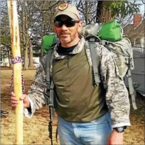  ?? COURTESY PHOTO ?? Michael Roberts is walking nearly 9,000 miles to raise awareness for the plight of disabled veterans.