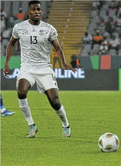  ?? Picture: Segun Ogunfeyiti­mi/Gallo Images ?? Sphephelo Sithole of Bafana Bafana in action against Cape Verde at the Africa Cup of Nations quarterfin­al match at Stade Charles Konan Banny last week.