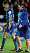  ??  ?? Injury worry: Leinster’s Johnny Sexton is subsititut­ed; (below) Dan Leavy