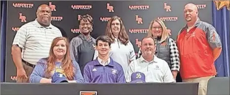  ?? Contribute­d ?? Members of the Lafayette High School administra­tion, along with Tonya and Keith Deal, were among those present to watch senior Hunter Deal sign on to attend and play football at Sewanee last week.