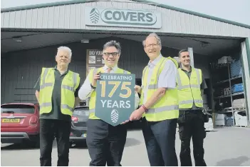  ?? ?? Jeremy Quin MP visited Covers to celebrate its 175th anniversar­y