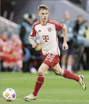  ?? FOTO: GETTY ?? Joshua Kimmich acaba contrato en 2025 y el Bayern entiende que la venta es viable