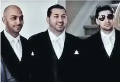  ?? — THEDIRTY.COM ?? Nabil Alkhalil, left, was recently murdered in Mexico. He is seen here with his two surviving brothers, Hisham (Terry) Alkhalil, centre, and Rahib (Robby) Alkhalil, who is in jail on a murder charge.