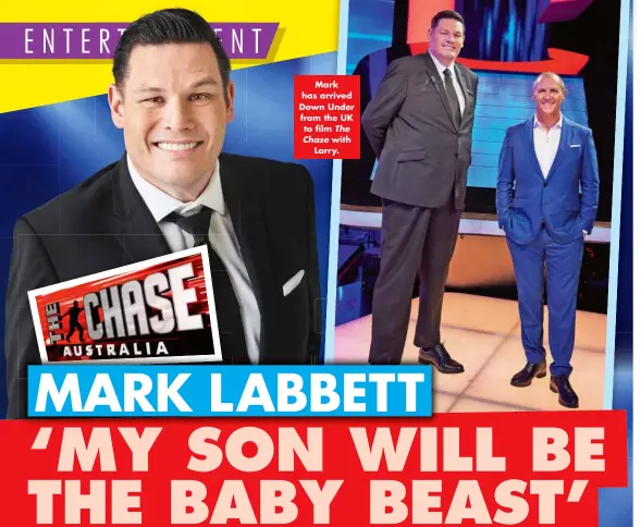  ?? ?? Mark has arrived Down Under from the UK to film The Chase with Larry.