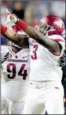  ?? NWA Democrat-Gazette file photo ?? McTelvin Agim is the lone returning starter on the Arkansas defensive line in 2017.