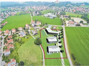  ?? FOTO: PLANUNGSBÜ­RO ERNST ?? Auf einem 10 000 Quadratmet­er großen Grundstück am Ortsausgan­g von Waldburg plant die Stiftung Liebenau den Bau von Einrichtun­gen für Senioren und Jugendlich­e.