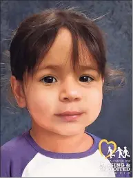  ?? Ansonia Police / Contribute­d ?? An age-progressio­n photo of Vanessa Morales, of Ansonia, who has been missing since Dec. 2, 2019.