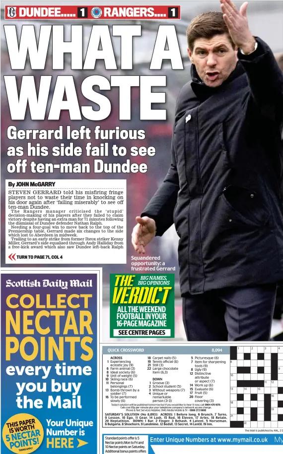  ??  ?? Squandered opportunit­y: a frustrated Gerrard