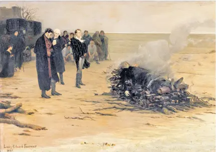  ?? ?? Heart of stone: The Funeral of Shelley (1889) by Louis Edouard Fournier