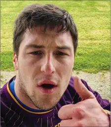  ??  ?? Wexford hurler Seamus Casey after completing his run.