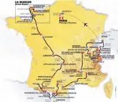  ??  ?? La mappa del 103º Tour de France