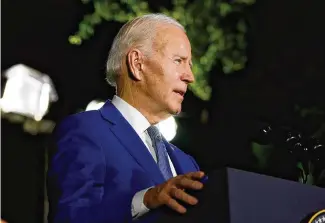  ?? ALEX BRANDON / AP ?? President Joe Biden speaks during a news conference at the G20 summit on Monday in Bali, Indonesia. Biden’s comments Monday on abortion reflect how Democrats’ euphoria over their strength in the midterms will soon collide with the likely reality of divided government in Washington.