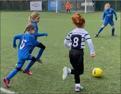  ?? ?? Faversham Strike Force under-8 Pumas in action against Margate