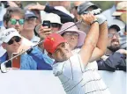  ?? WARREN LITTLE/ GETTY IMAGES ?? Patrick Reed plays a shot Tuesday during practice ahead of the Presidents Cup.