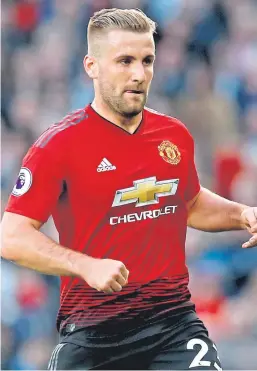  ?? Picture: PA. ?? Manchester United full-back Luke Shaw has been rewarded for a string of fine performanc­es this season.