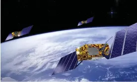  ?? Photograph: ESA/EPA ?? ‘400 years on, someone / voted to pack up constellat­ions / of people’ … three satellites from the European Galileo navigation system network.