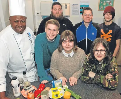  ??  ?? D&A students on the third stream of the highly-successful Cashback Academy set the college catering manager a real challenge.
In the style of the TV show, ‘Can’t Cook, Won’t Cook’, a group of 18 to 25-year-olds challenged Michael Robinson to cook a...