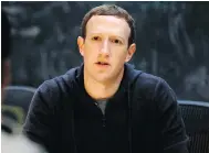  ?? JEFF ROBERSON / THE ASSOCIATED PRESS FILES ?? Facebook CEO Mark Zuckerberg is to testify next week in front of U.S. Congress.