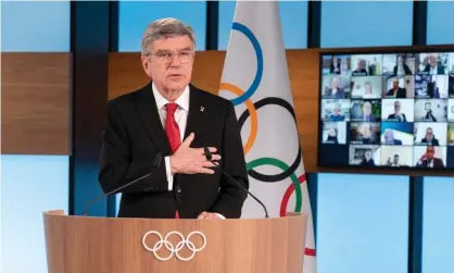  ??  ?? Thomas Bach, who became president of the Internatio­nal Olympic Committee in 2013, won a second term on Wednesday. Photograph: Greg Martin/OIS/IOC/AFP/Getty Images