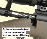  ?? ?? Fluting reduces weight and creates a smoother bolt with less chance of binding