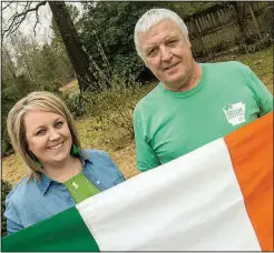  ??  ?? Eimear Ryan Fuller and her father, Tim Ryan, tout their Irish colors as co-chairmen of the 21st annual Little Rock St. Patrick’s Day Parade, which will start at 1 p.m. Saturday at Sixth and Main streets in North Little Rock.
(Arkansas Democrat-Gazette/Cary Jenkins)