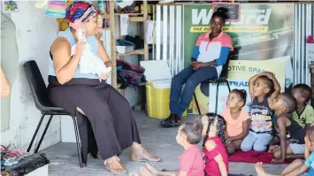  ??  ?? Drusilla Hausamen from Hopefield provides the children in her playgroup with quality learning so that they can be well prepared to enter Grade 1.