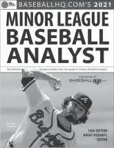  ??  ?? Excerpted from BaseballHQ.com’s 2021 Minor League Baseball Analyst. To order: https://www.baseballhq.com/mlba21