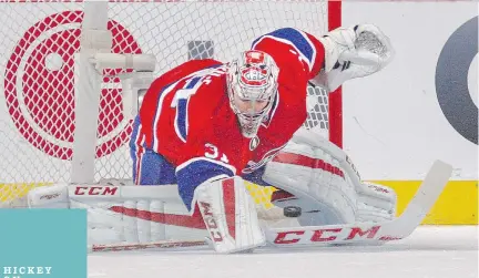  ?? JOHN MAHONEY / MONTREAL GAZETTE ?? Canadiens’ Carey Price will break the team mark for wins in a season held by Jacques Plante and Ken Dryden if he can backstop the club to three more victories over the final few weeks.