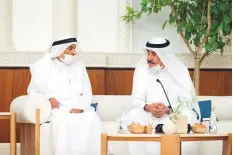  ?? WAM ?? Left: Shaikh Humaid ■ and Shaikh Saud at the reception.