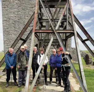  ??  ?? ●● The ramblers arrive at Magpie Mine