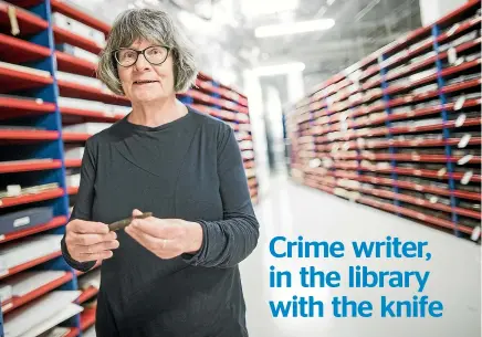  ?? ROSA WOODS/STUFF ?? Archivist Trish McCormack noticed an unusual bulge in the 1884 criminal case file for Fanny Bonnington kept at the National Archives, and was amazed when it turned out to be the weapon used in the crime.