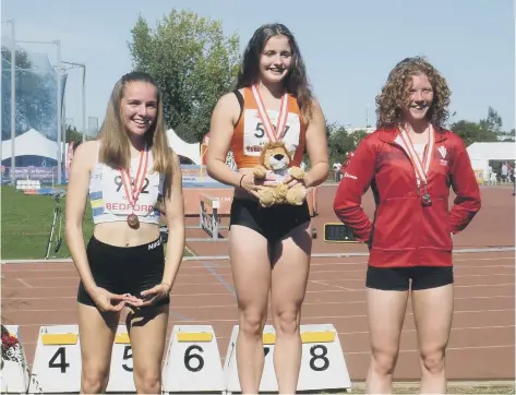  ??  ?? Elizabeth Taylor (left) made the podium at the England Under 15 Championsh­iops.