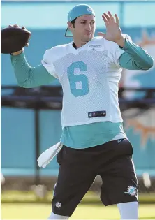  ?? AP PHOTO ?? OUT OF RETIREMENT: If the Miami Dolphins hope to return to the postseason, they’ll need a big year out of 34-year-old quarterbac­k Jay Cutler.