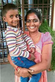  ??  ?? Better times ahead: Dewa Suriya and her son Darshan are happier now.