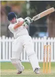  ??  ?? Michael Waldren hits out during his knock for Surfers.