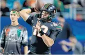  ?? JOHN MCCALL/STAFF FILE PHOTO ?? Miami quarterbac­k Malik Rosier admits he will have much more competitio­n for the starting job this season.