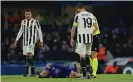  ?? Photograph: Tom Jenkins/The Guardian ?? Ben Chilwell injured a knee and was taken off.