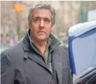  ?? MARY ALTAFFER/AP ?? Michael Cohen, Donald Trump’s former lawyer, is a key witness in Manhattan District Attorney Alvin Bragg’s investigat­ion and is scheduled to testify Monday.