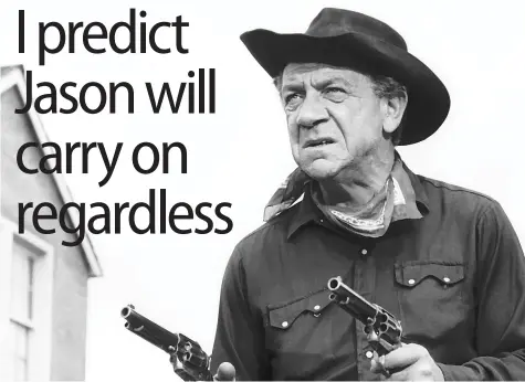  ??  ?? Sid James starring as Johnny Finger, The Rumpo Kid, in Carry On Cowboy.